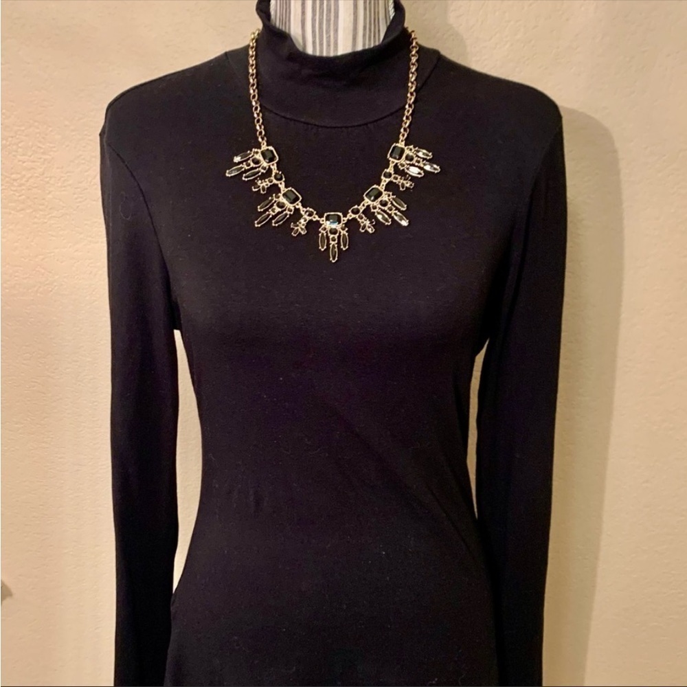 NWT Tribal Set Necklace & Earrings IMAN Gold-Tone Shiny Black Bib Necklace Gift - Picture 8 of 16